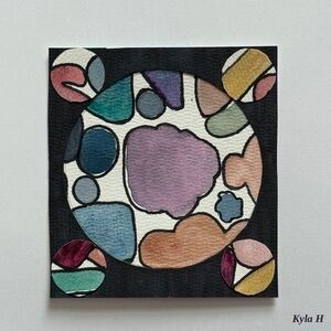 Handmade Abstract Geometric Shaped Collage Art – 5x5" Modern Decor by Kyla H